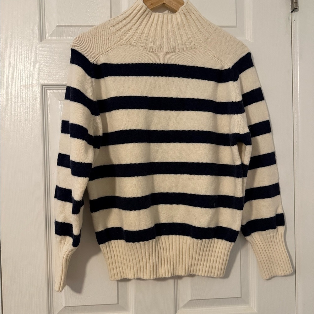 Petal and Pup Winston Knit Sweater Cream and Navy Blue XS NWOT